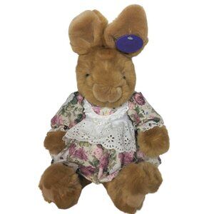 American Wego Easter Bunny Rabbit Floral Dress Plush Stuffed Animal 14.5"
